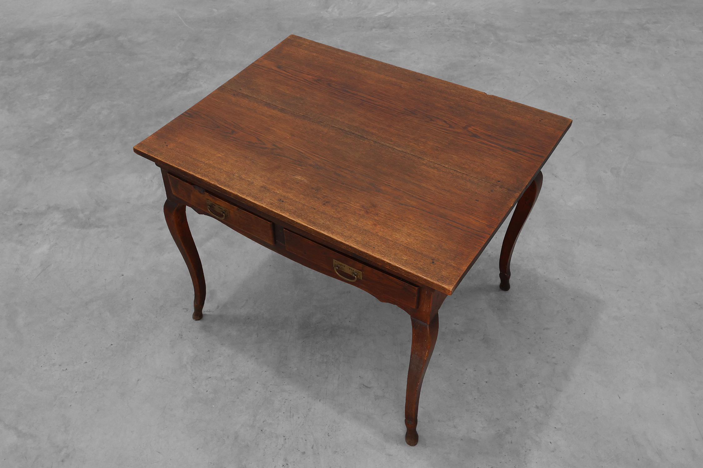 French Provincial Oak Table with Two Drawers, France, 19th Centurythumbnail